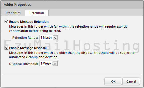 Retention Enable Message Retention + Enable Message Disposal