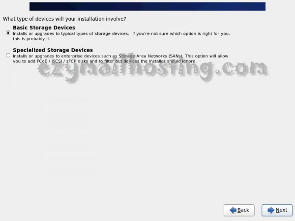 Select basic storage - install centos 6