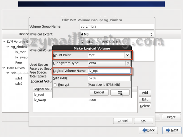 opt partition - install centos 6