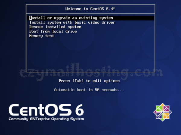 welcome screen - install centos 6